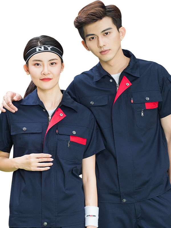 Trajes de trabajo de mangas cortas de verano para hombres chaqueta de reparación de automóviles ropa de protección laboral material ligero transpirable taller / fabricación