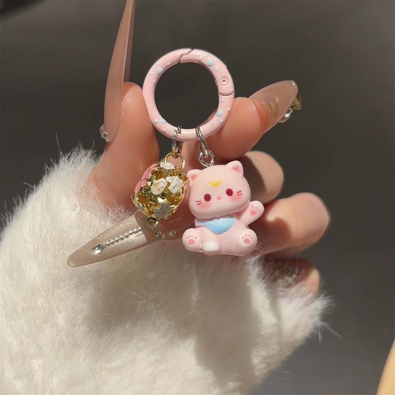 新しい猫漫画キーホルダー学生スクールバッグかわいいペンダントガールバッグアクセサリージュエリーギフト親友|undefined