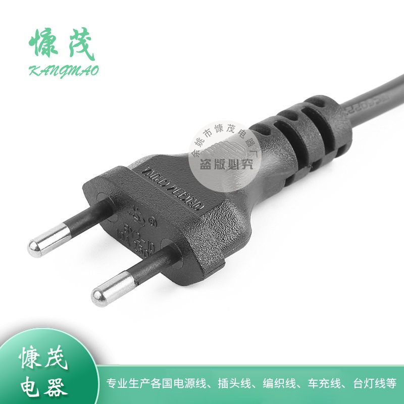 厂家供应 无氧铜丝巴西插头线 两插电源线 两芯巴西电源线插头