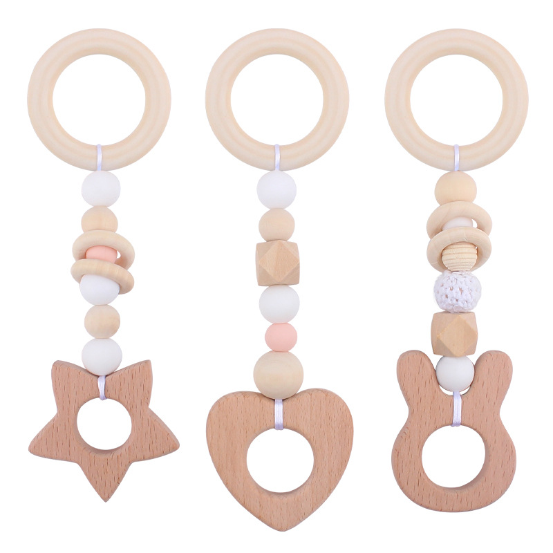 Bebé suministros animal haya mordedor colgante de tres piezas de los niños estante de la aptitud juguete bebé habitación decoración coche colgante