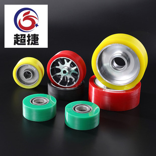 Rubber-Coated Bearing Roller Polyurethane Pu Wheel Guide Wheel Rubber Wheel Elevator Mining Special Wear-Resistant and Durable