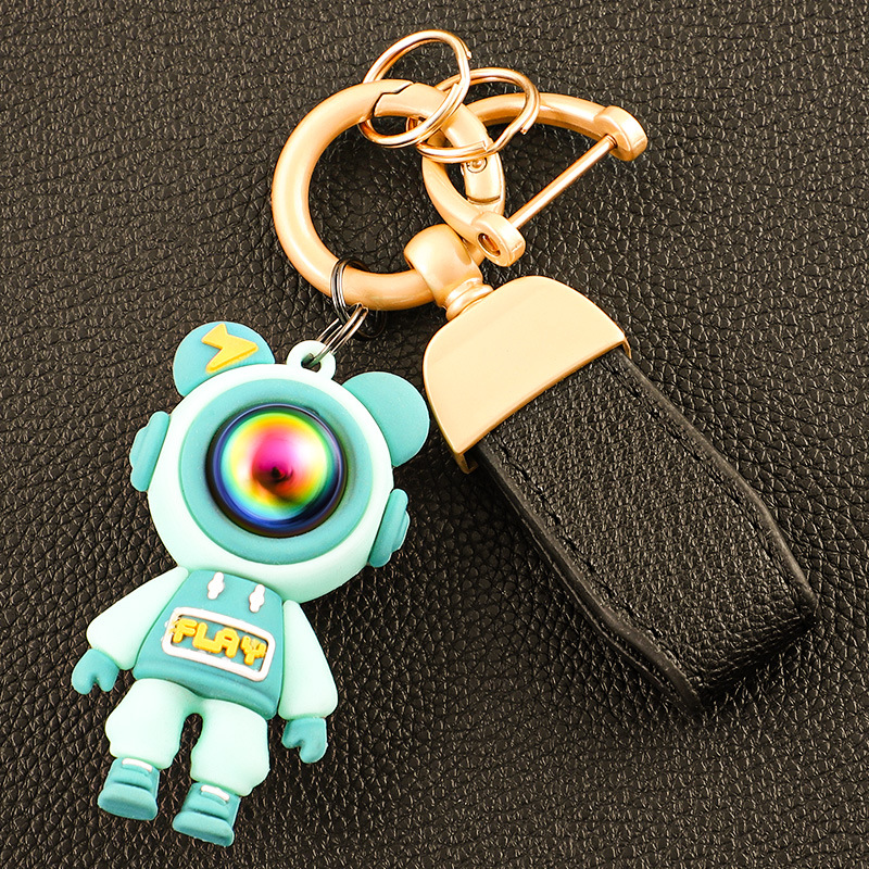 Llavero de oso de alta gama en el extranjero, colgante de llave de pareja, cuerda de mano de cuero, hebilla de metal duradera, hombre de comercio electrónico de Amazon