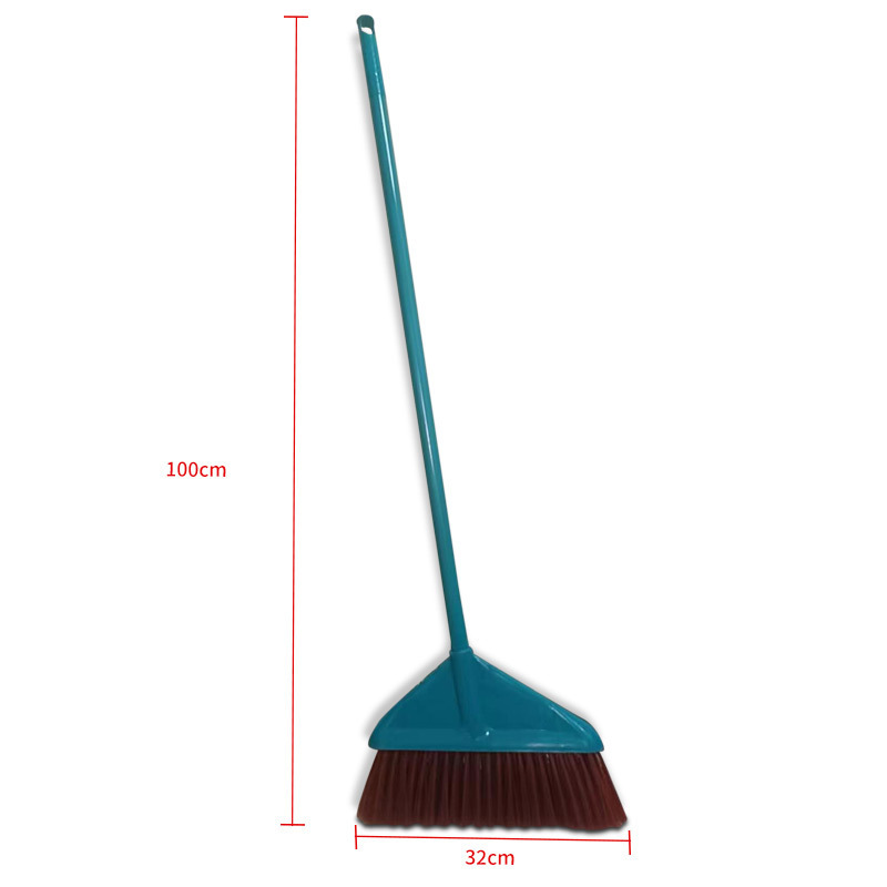 Large Household Broom with Hard Bristles for Cleaning, Non-Stick Hair, Magic Long Handle, Extra Hard Bristles, Popular Model