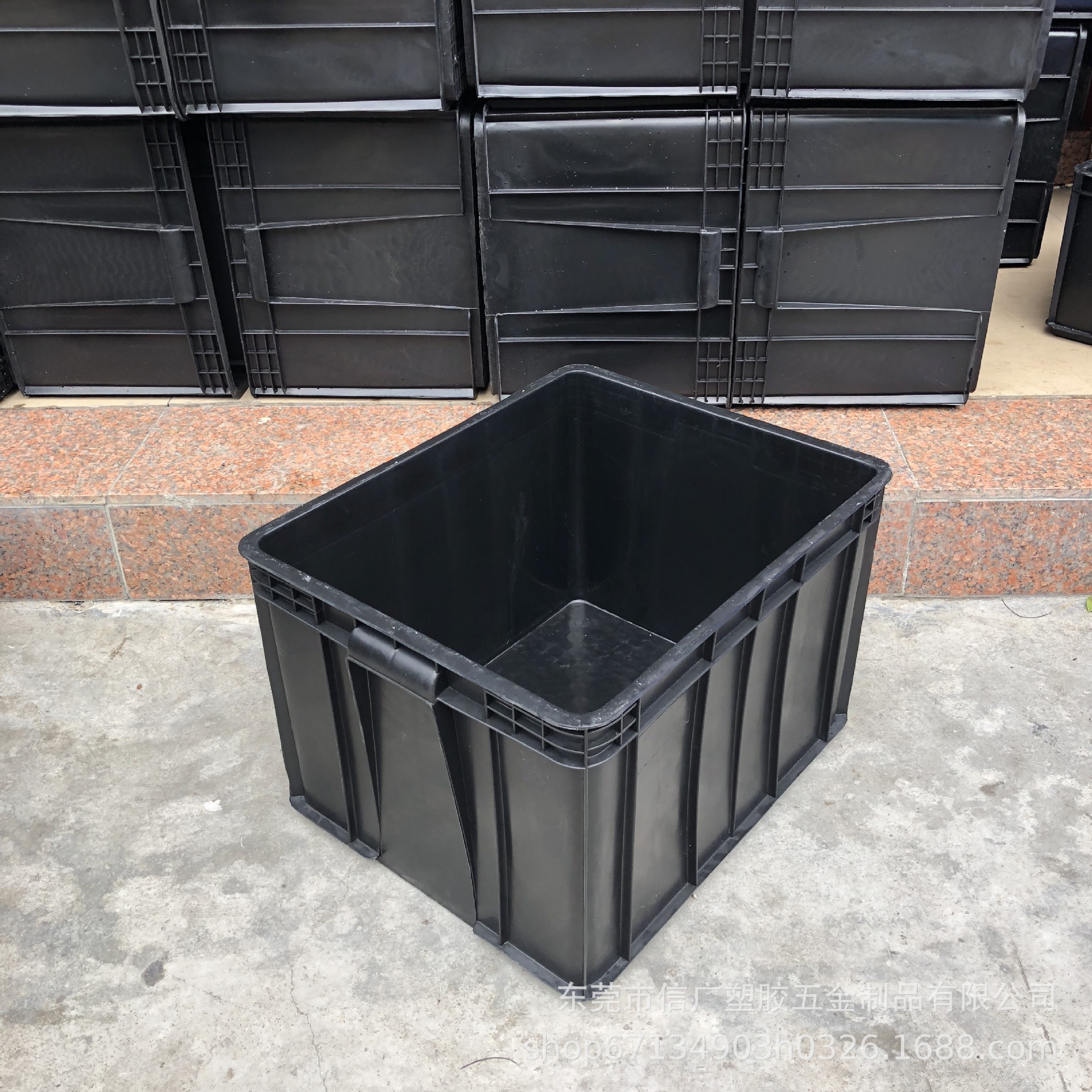 厂家直供塑胶防静电周转箱加厚黑色塑胶箱全新料工厂电子零件箱
