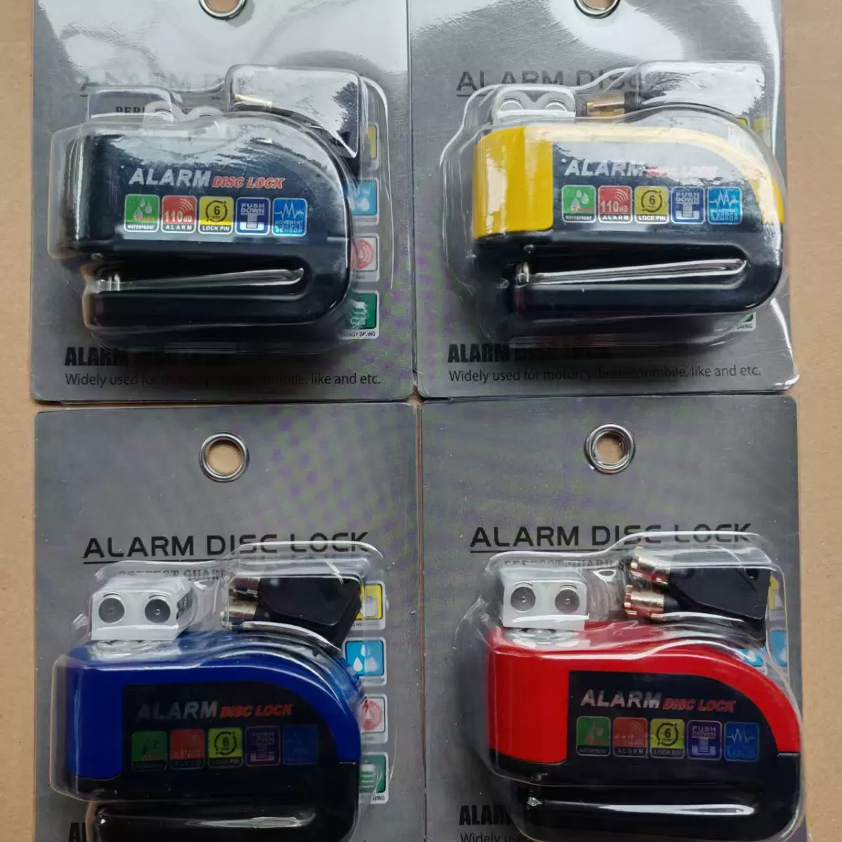 厂家批发自行车碟刹锁跨境外贸地摊货源车轮密码碟刹锁报警碟刹锁