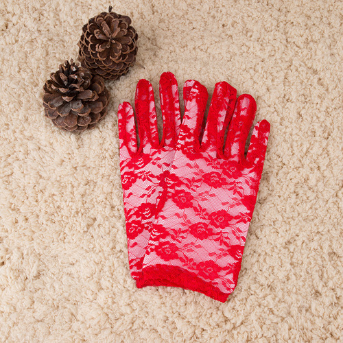 2024 new style driving electric car ladies short sexy lace sun protection gloves wedding bridal gloves