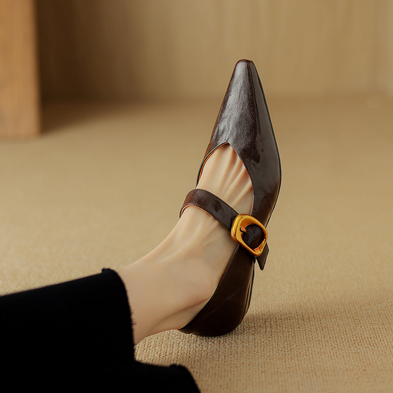 CHIKO Viviana Pointy Toe Block Heels Mary Jane Shoes