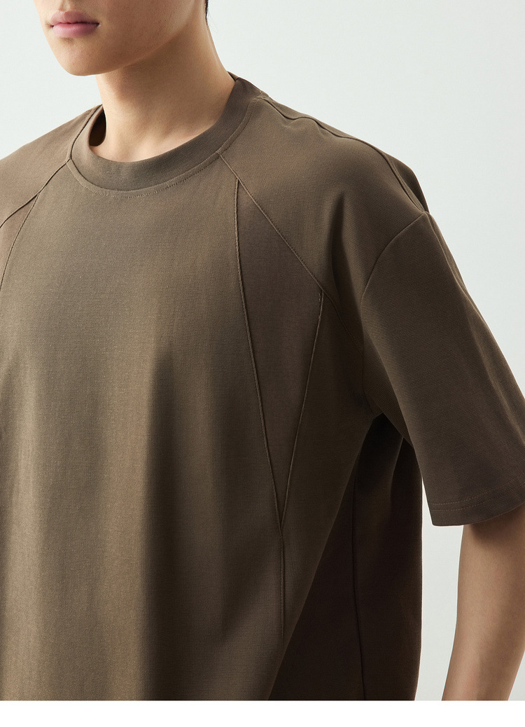 Áo thun nam cổ tròn tay ngắn phong cách công sở, chất liệu cotton thoáng mát, kiểu dáng thể thao — đen chi tiết 21