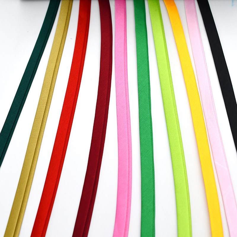 Monochrome Cheongsam Hemming Strip Piping Strip Width about 1cm No-Iron Inlay Edge Imitation Silk Clothing Ribbon Clothing Fabric