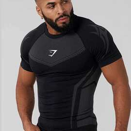 YOUNGAL联名新款跑步运动健身上衣透T恤气紧身衣休闲跑步GYMSHARK