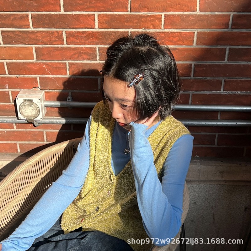 Tagi.金属鼓鼓小花边夹无痕醋酸鸭嘴夹刘海夹甜美可爱发饰发夹头|undefined
