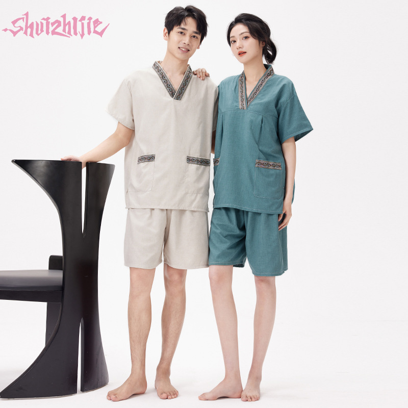 2026新款棉汗蒸服女款男款盐蒸酒店桑拿服洗浴浴服头足疗养生美容