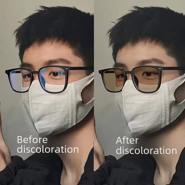 2025 New Photochromic Myopia Glasses Men's No-Makeup Handy Gadget Anti-Blue Light Flat Glasses Frame Women's Wholesale