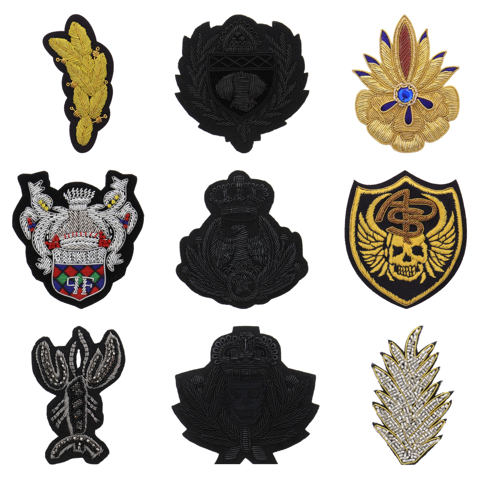 嘀嗒猫厂家徽章织唛补丁贴 批发衣服裤子装饰印度丝绣花现货