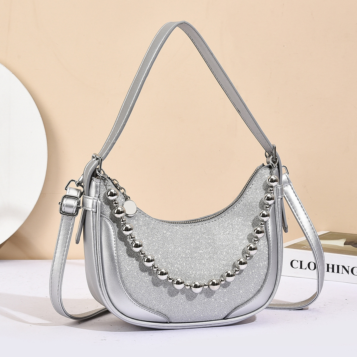 Bolso de moda de media luna 2025, otoño y invierno, nuevo bolso de mano casual, bolso de brazo, bolsas transfronterizas