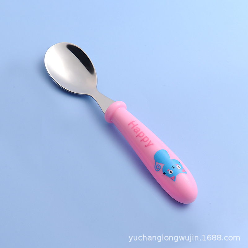 304 de acero inoxidable de dibujos animados para niños tenedor cuchara vajilla regalo creativo alimentación complementaria bebé cuchara tenedor traje portátil