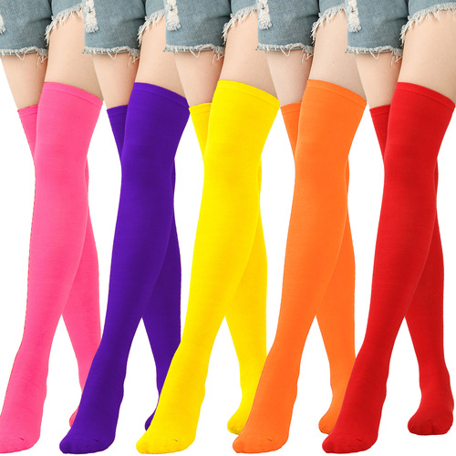 Diagonal striped Christmas socks cross-border Halloween knee-high socks purple socks women's green stockings European and American twill stockings