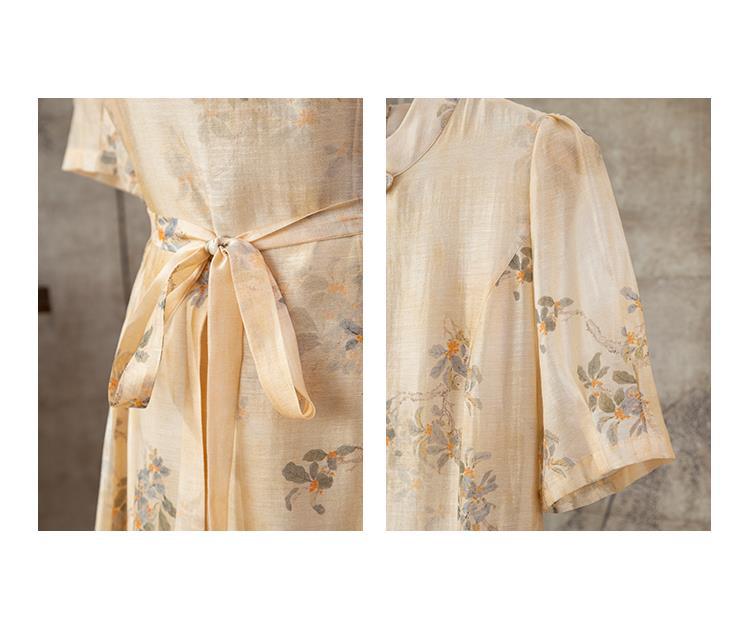 Summer 2025 High-End Exquisite French Improved Cheongsam Printed New Chinese National Style Dress For Women_ecoleips.com