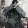 Suéter de graffiti transfronterizo europeo y americano engrosado con forro polar Otoño e Invierno Nueva pareja impresa suéter con capucha suelta image 4