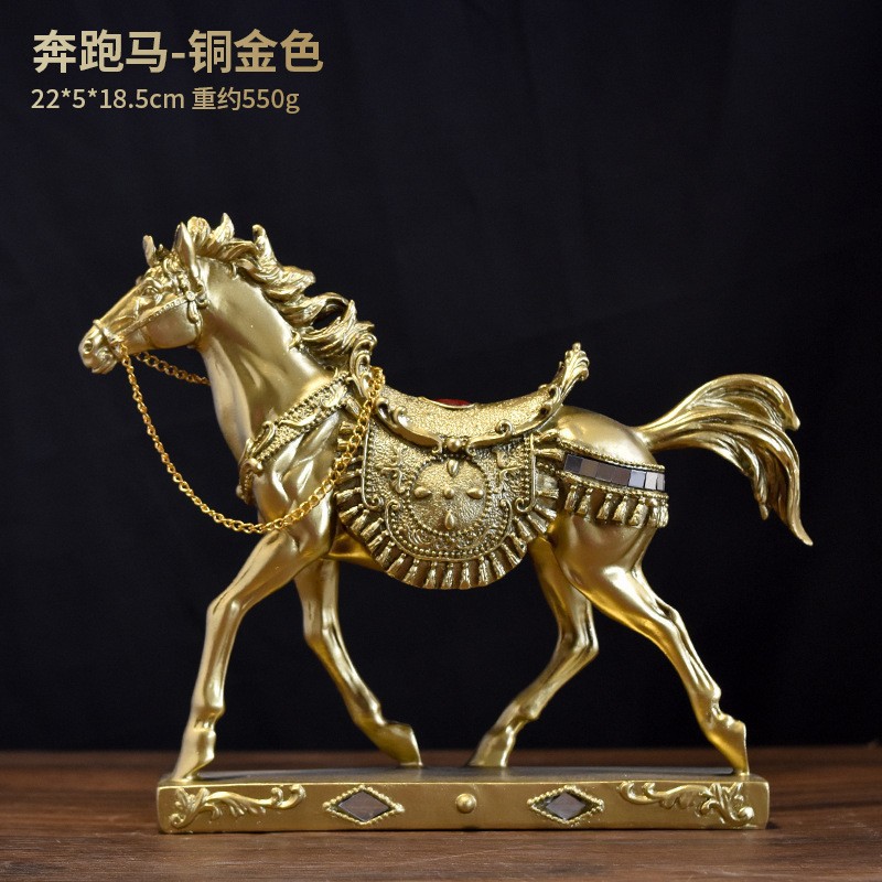 人気の馬の像、軽くて豪華な家の装飾品、リビングルームのエントランスホールのテレビキャビネットの装飾、幸運の馬年工芸品