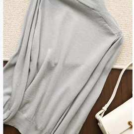 2025新款减龄民族特色服配高级感手工钉珠蓝灰色毛衣女款秋冬季