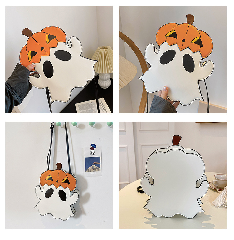 Halloween Small Bag 2024 New European And American Fashion Personality Funny Pumpkin Single Shoulder Small Round Bag_ipsvogv.com