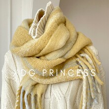 出口韩国东大门~减龄显白竖条纹AB面羊毛流苏围巾冬雪景旅行配饰