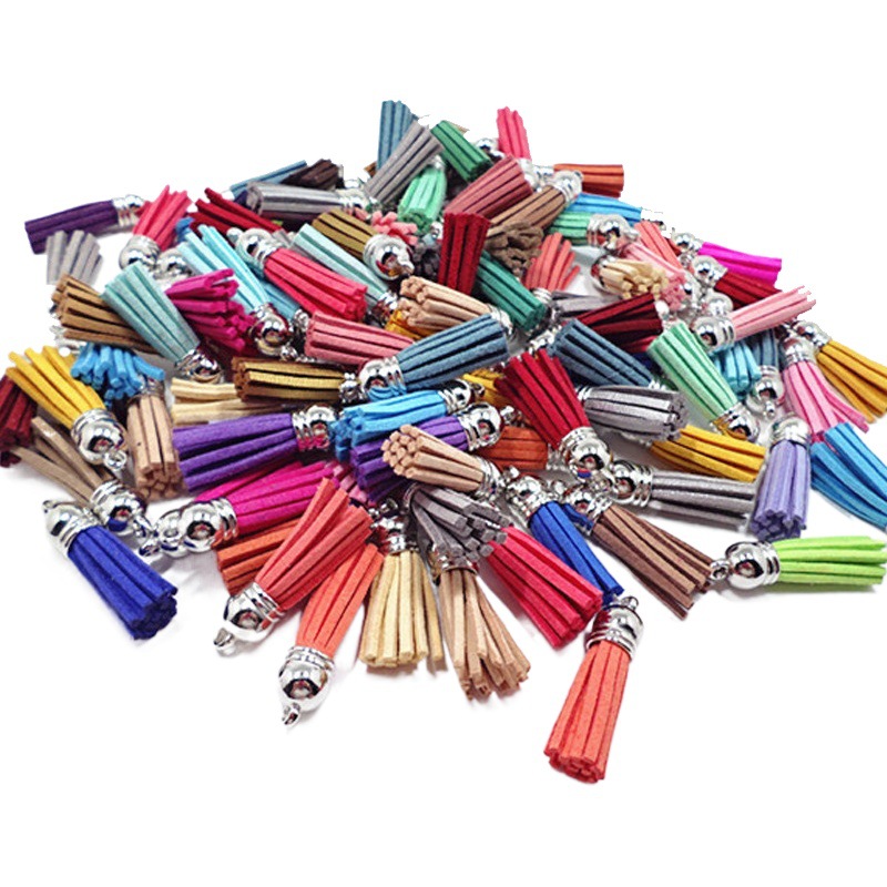 Transfronterizo caliente coreano terciopelo borla bolsa colgante accesorios llavero teléfono móvil colgante accesorios de la joyería de bricolaje