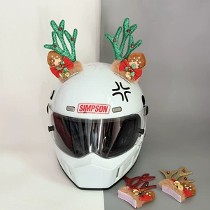 Helmet Decoration Wholesale Christmas Reindeer Antlers Glitter Bow Quick Release Reindeer Hot-Selling Holiday Helmet Accessories
