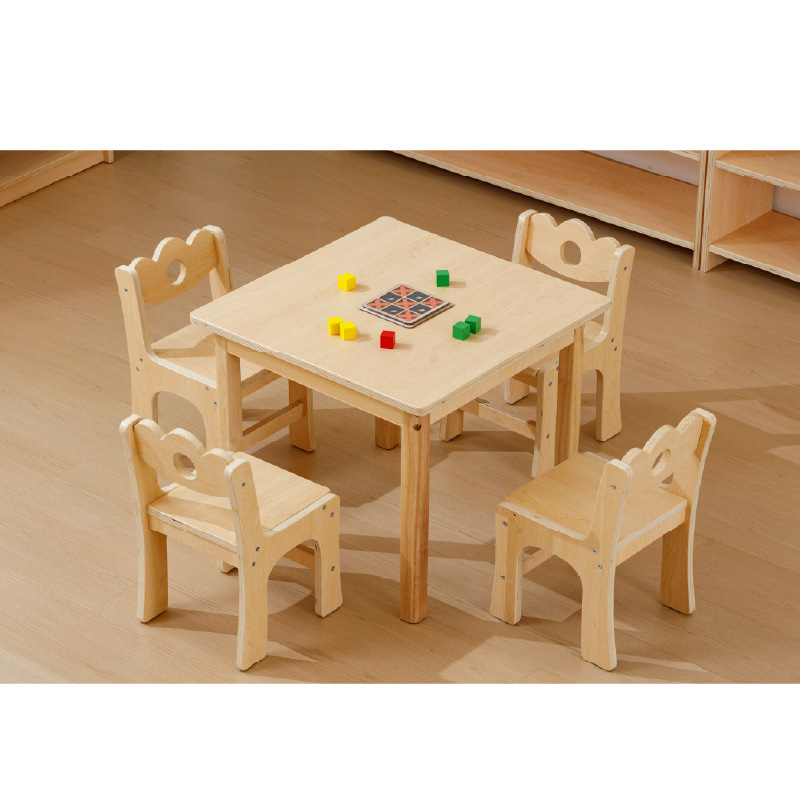 Kindergarten Solid Wood Small Square Table Children's Table and Chair Set Baby Small Square Table Baby Home Study Table Lunch Bed