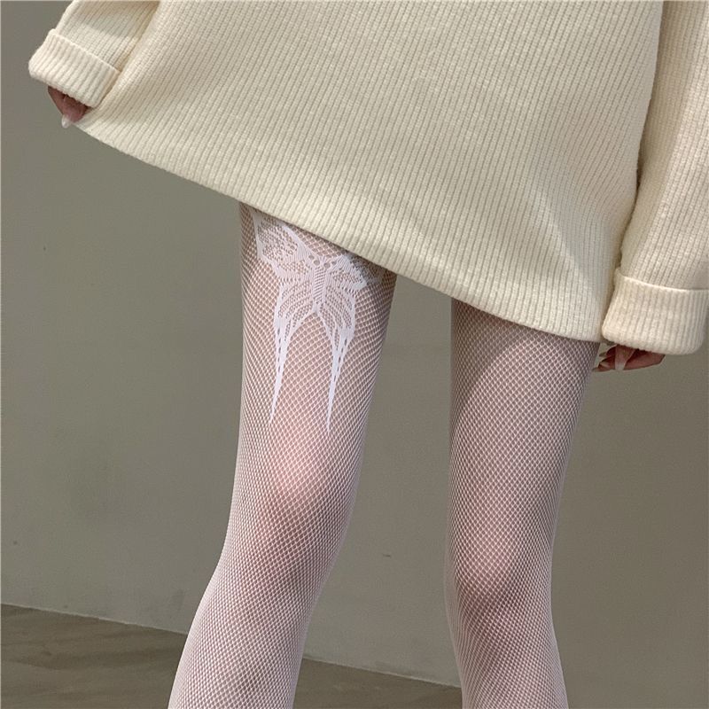 Netzstrümpfe, sexy Jacquard-Strumpfhose für heiße Mädchen, Schmetterlings-Netzstrümpfe, ein großer Schmetterlings-Netzstrümpfe, Schmetterlings-Netzstrümpfe für ein Bein_voghion.com
