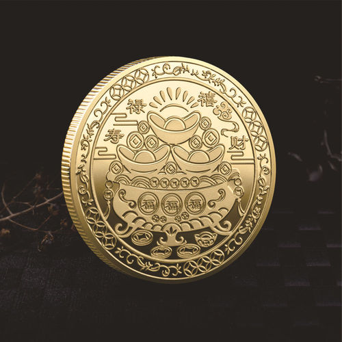 New Good Luck Koi Commemorative Coin Metal Color Painted Commemorative Medal Graduation Season Gifts