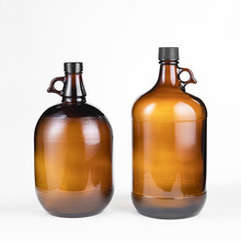 棕色加州玻璃酒瓶外贸茶色瓶8斤大肚葡萄4L酵素罐子大容量复古