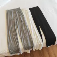 Брюки из модала, Хлопковые женские пижамные брюки, весна-лето, тонкие женские пижамы, однотонные одинарные брюки, домашняя одежда, лето
