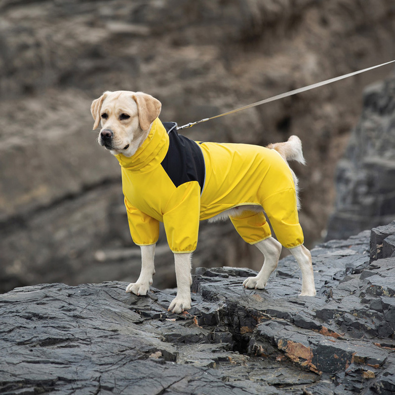 中大型犬クロスボーダーラブラドール金毛柴犬四脚防水ペット犬犬レインコート突撃服卸売り|undefined