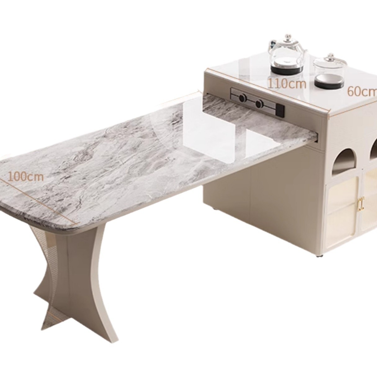 Tablero de roca de lujo ligero moderno mesa de mesa de isla retráctil mesa de mahjong máquina de mahjong silenciosa multifuncional de doble uso completamente automática