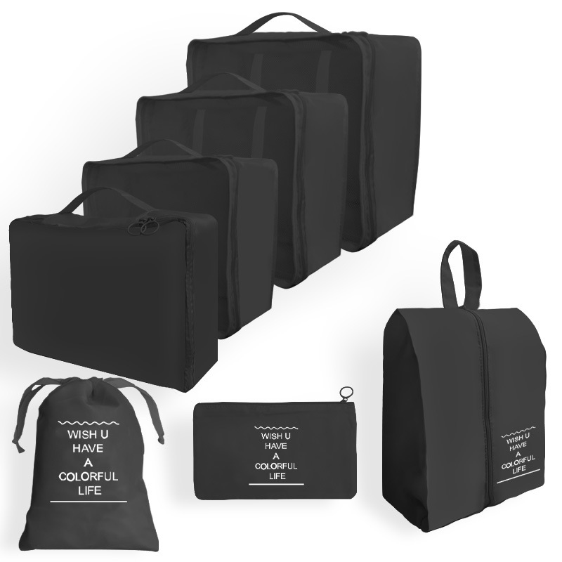 Bolsa de almacenamiento de viaje traje de seis piezas de siete piezas de ocho piezas plegable bolsa de lavado bolsa de almacenamiento de ropa bolsa de viaje con cordón