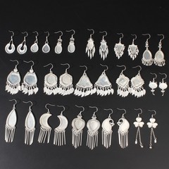 民族风饰品手工苗银diy耳环配件底托空托镶绣片小款流苏复古耳托