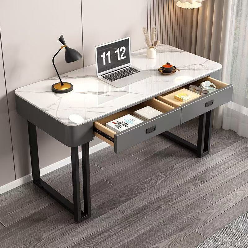 Italian-style light luxury computer desk for home use in small spaces, with storage and dressing table features, simple integrated study desk and desktop office desk