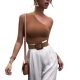 Cross-border European and American Explosions ebay Nightclub Sports Shoulder without Steel Ring Sling Wrapped Chest Women's Slant Shoulder Vest