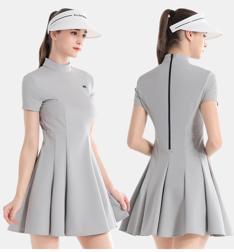 Váy golf nữ chữ A ôm eo tay ngắn phong cách Hàn Quốc — QZ097 [gửi legging/váy chữ A] váy xám, QZ097 [gửi legging/váy chữ A] váy đen, QZ097 [gửi legging/váy chữ A] váy trắng chi tiết 10