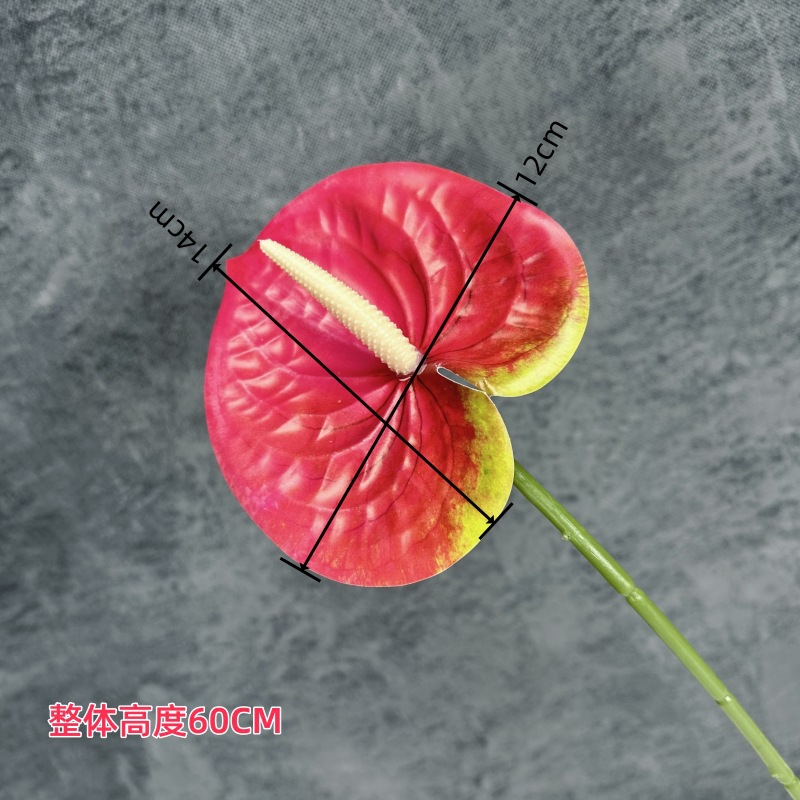 Decoración de Escenarios de Boda con Anturios Simulados, Decoración del Hogar, Accesorios de Fotografía, Adornos de Flores Artificiales en 3D para Venta al por Mayor