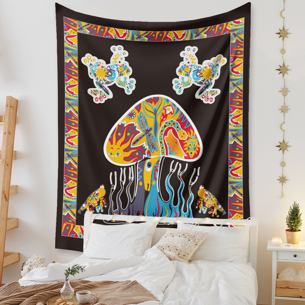 Ethnic Colorful Mushroom Tapestry Background Wall Decoration Wholesale Nihaojewelry display picture 5