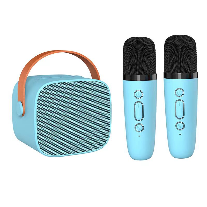 クロスボーダー在庫あり ポータブルBluetoothカラオケスピーカー マイク付き 分離型マイク 子供用 家庭用KTVセット|undefined