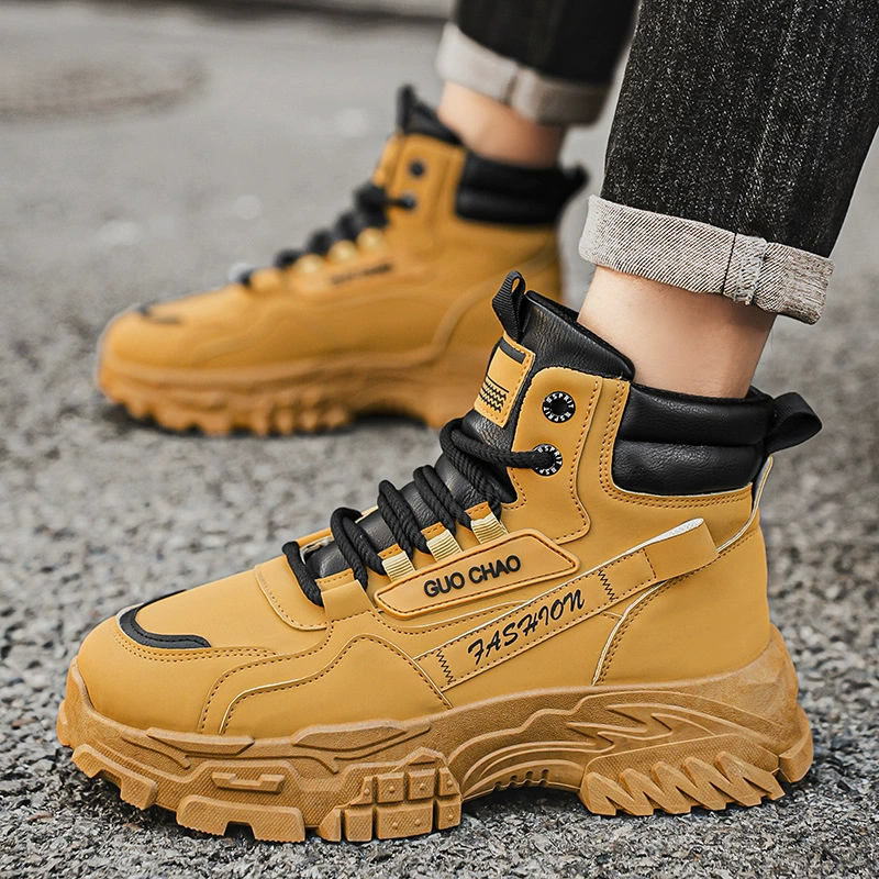 Высокие ботинки Martin сапоги мужская обувь осень новая осанка обувь мужская модная дикая толстая подошва нескользящие повседневные короткие ботинки приливная обувь