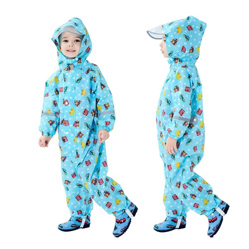 Japanese single-piece children's raincoat for boys and girls, kindergarten, three-dimensional children's baby reflective strip poncho, tax not included