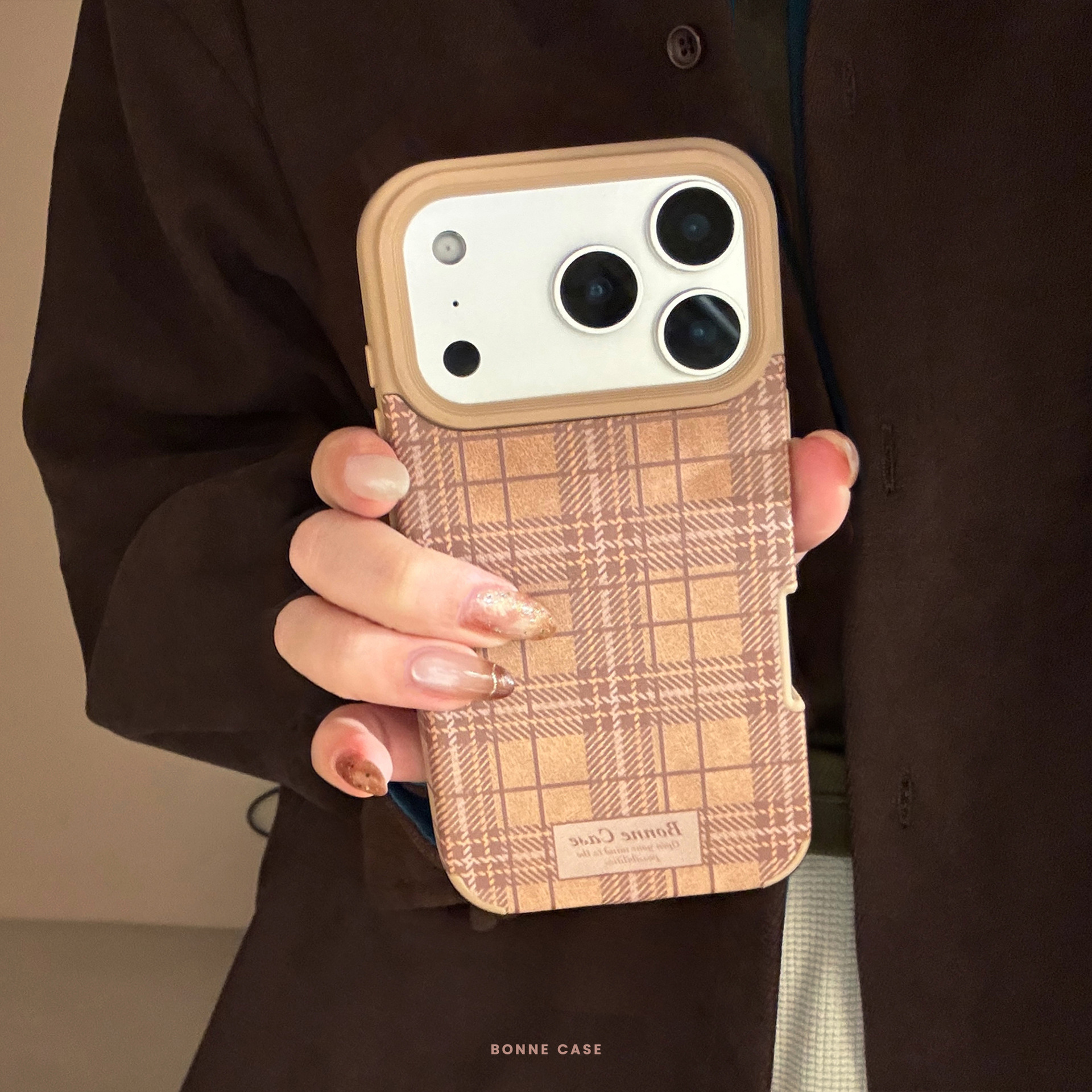 Britische Lederhülle, passend für iPhone 16, Fruit 17 Pro Max, 15 Vintage Brown, 14 Shockproof, 13 Soft Case_voghion.com
