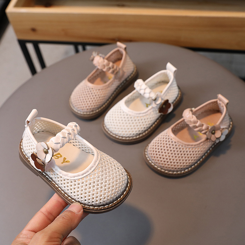 Summer New Style Fly Woven Mesh Sandals Children's Princess Shoes 1-2 Years Old Infants Girls Baby Toddler Shoes Breathable 3