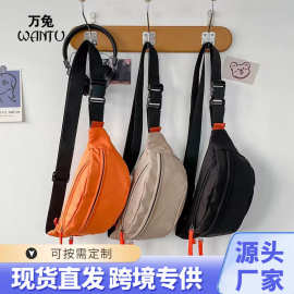 工厂批发腰包男ins潮款日系休闲斜挎包男女运动手机包大容量胸包