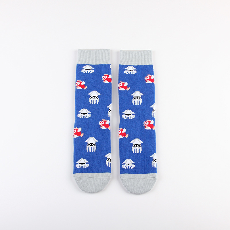 Dibujos animados juego de dibujos animados Mario Mary casual deportes jacquard pareja de algodón de mujer calcetines de media pantorrilla calcetines de moda de hombre medias